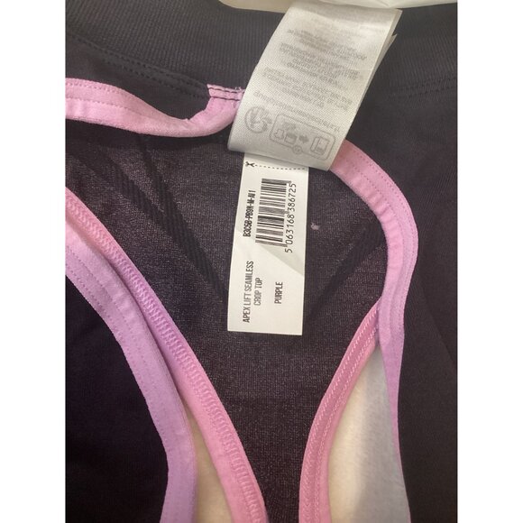 Gymshark Womens Apex Lift Seamless Crop Top M Body Fit Purple Black NWOT - Picture 6 of 8